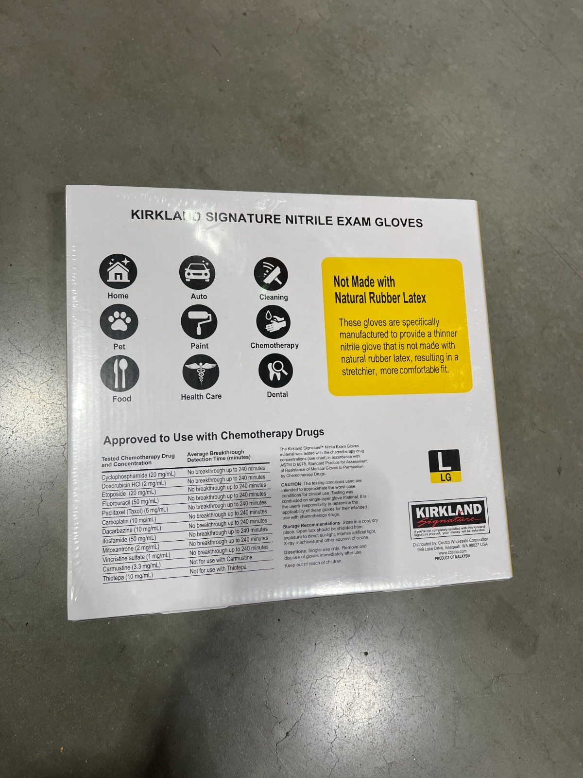 Kirkland Signature Nitrile Exam Gloves – 400 PCS -Size: Large