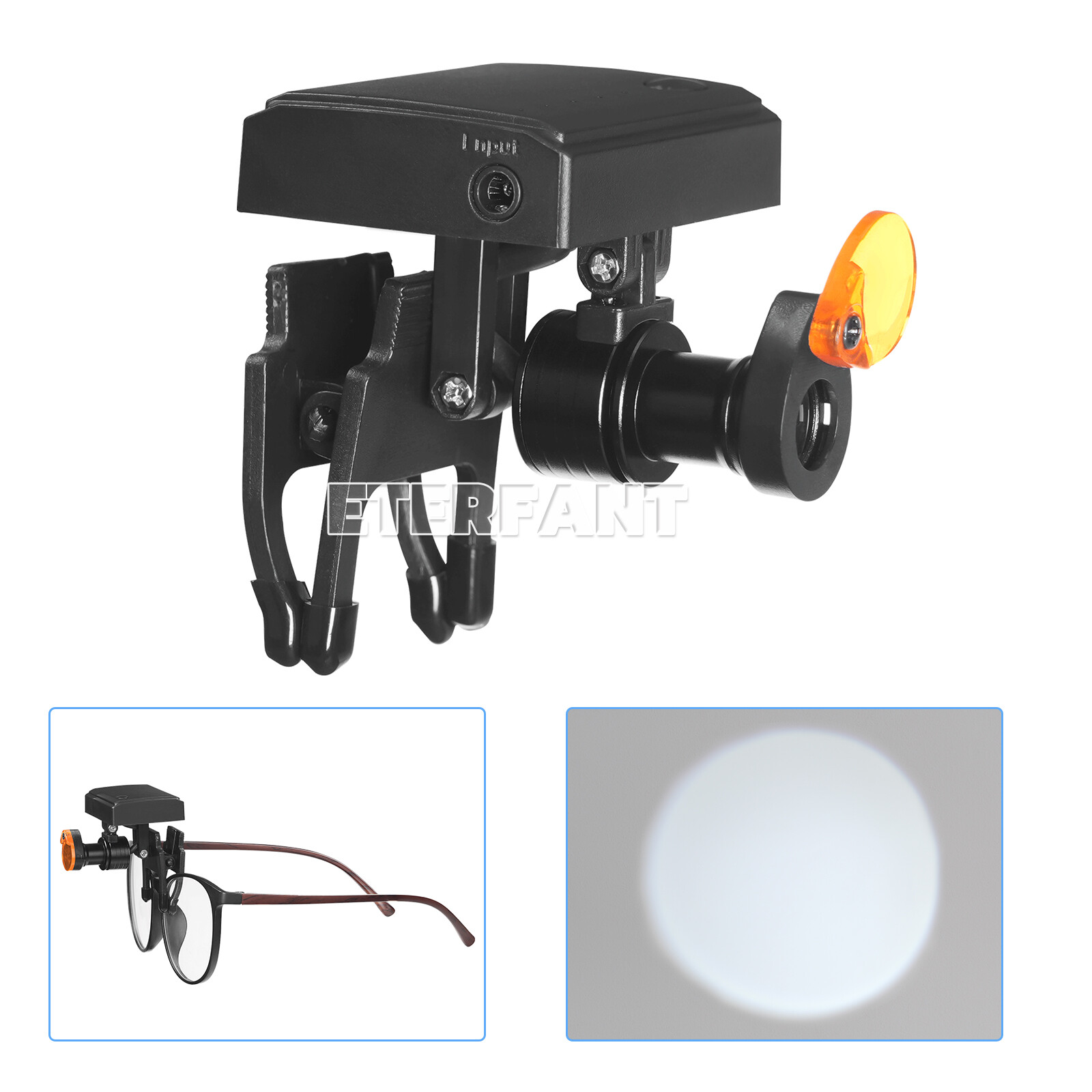 ETERFANT 5W Wireless Dental LED Headlight with Filter for Binocular Loupe Glasse