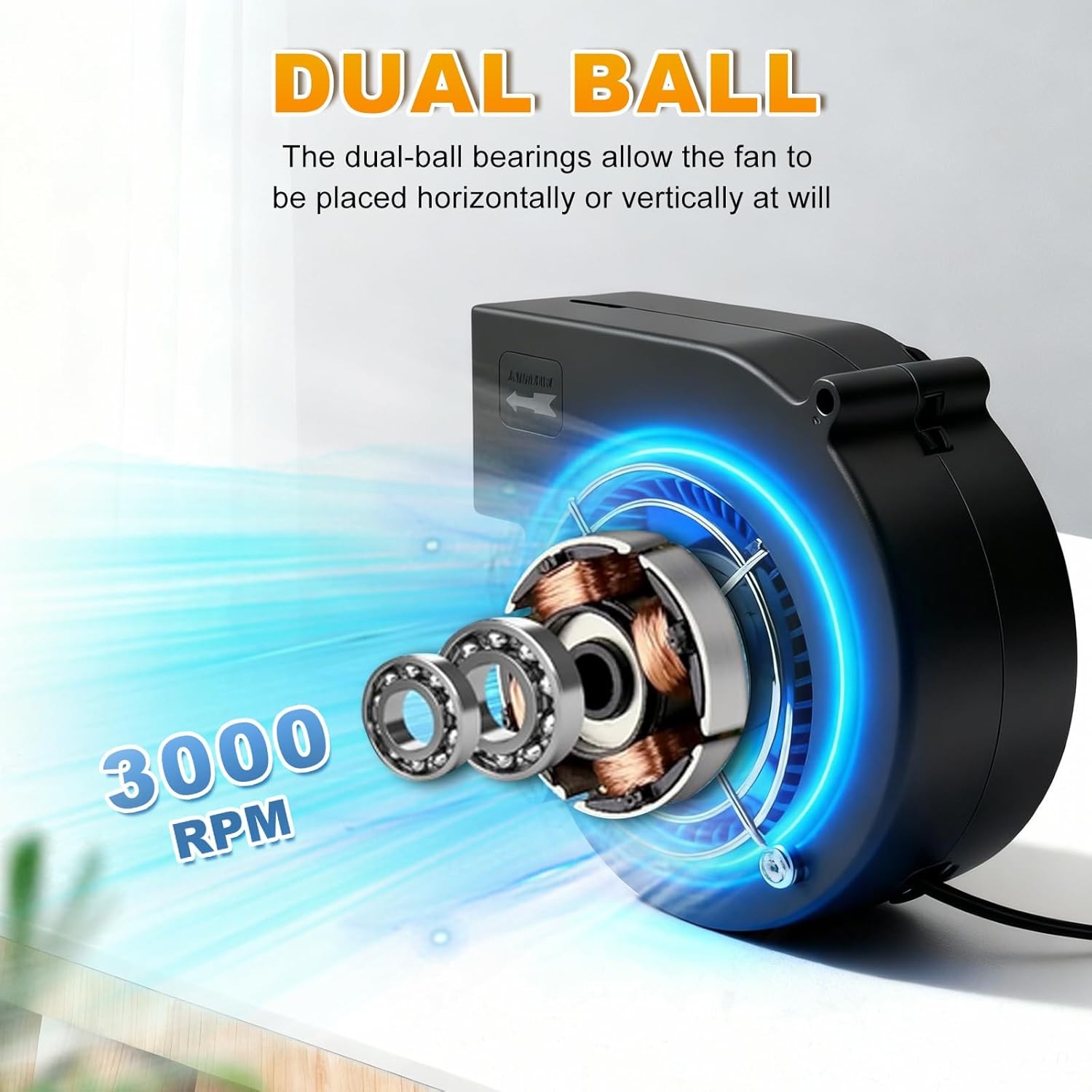 Adjustable Blower Fan For BBQ Heater Blower Air Blower Camping Cooking Portable