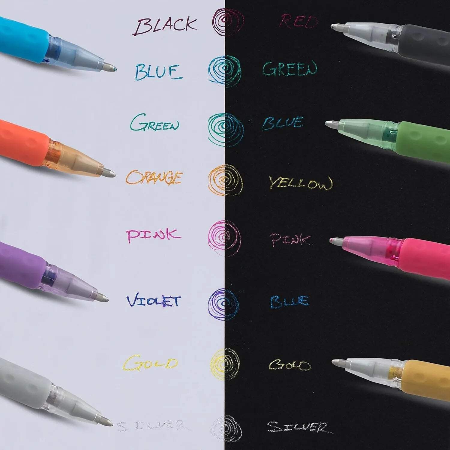 Pentel Sparkle and Krazy Pop, Metallic Gel Ink Pen, (1.0mm), Bold Line, Assorted