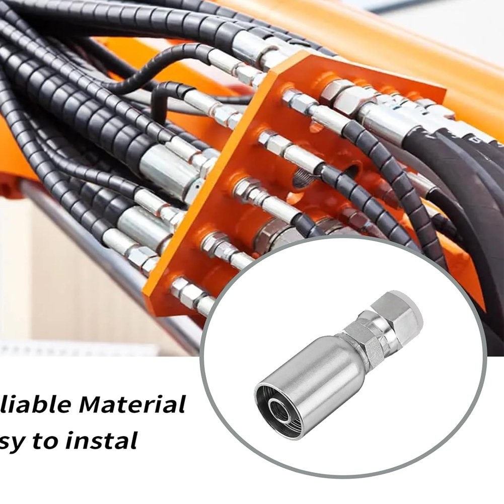 12 Pack 3/8″ Hydraulic Hose End Fittings: 3/8″ I.D. Hose x 3/8″ JIC 37° Female