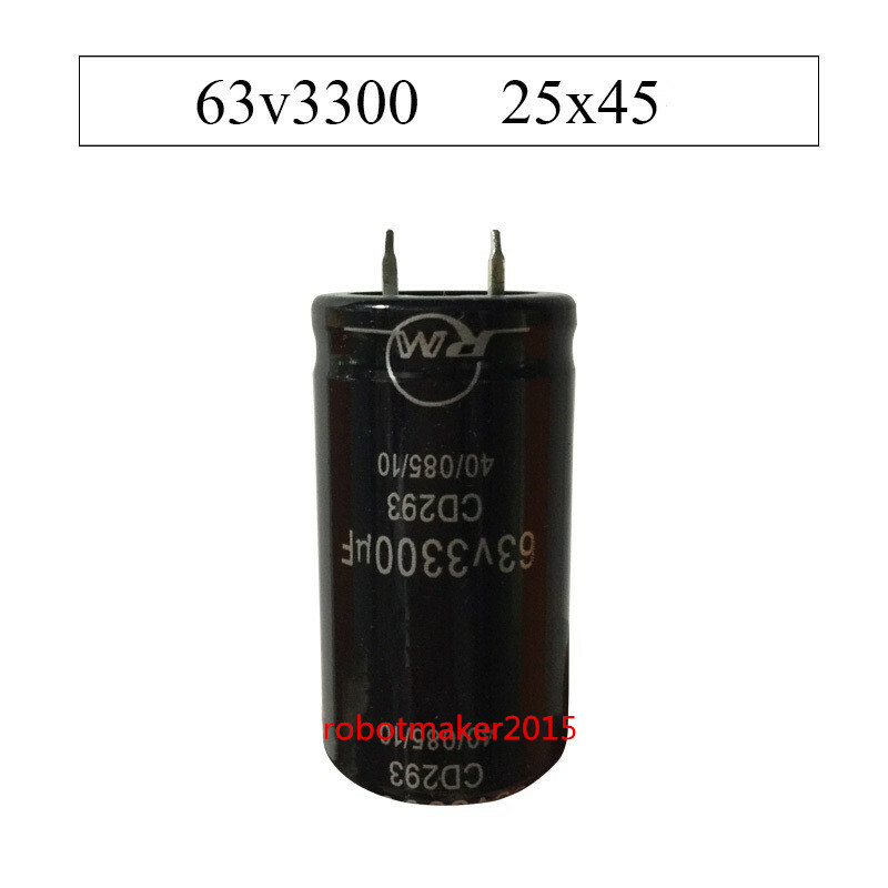 2Pins 3300uf 3300mfd 63V 30*30 25*45 Electrolytic Capacitor CD296 Series 105℃