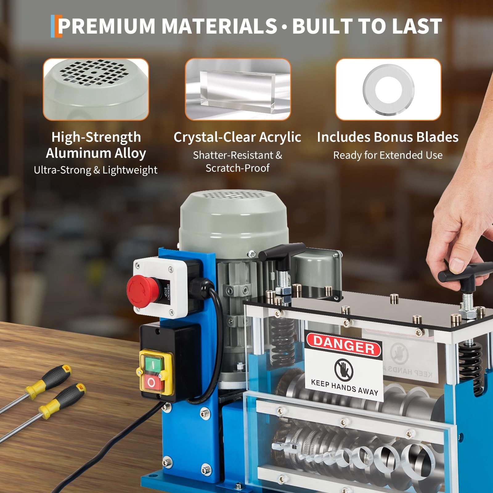 370W Electric Wire Stripping Machine ,Portable Scrap Cable Stripper 0.06″-1.5″