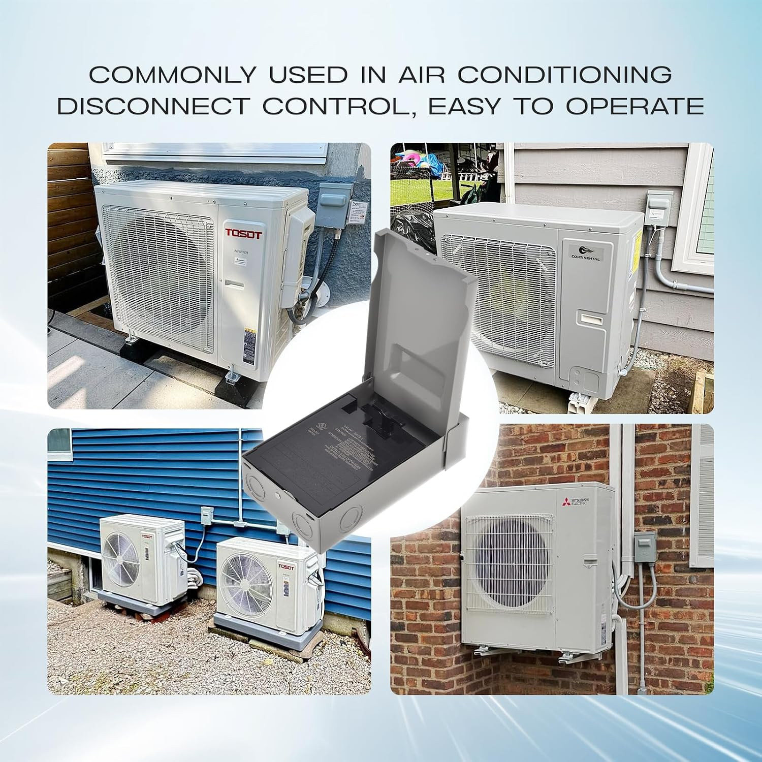 AC Disconnect Box Outdoor, 60 Amp Disconnect 120/240 Volt 2 Pole 1