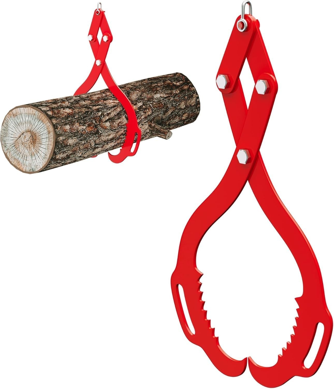 18″ 2-Claws Hook Log Lifting Tongs Heavy Duty Metal Grapple Timber Claw 800lbs