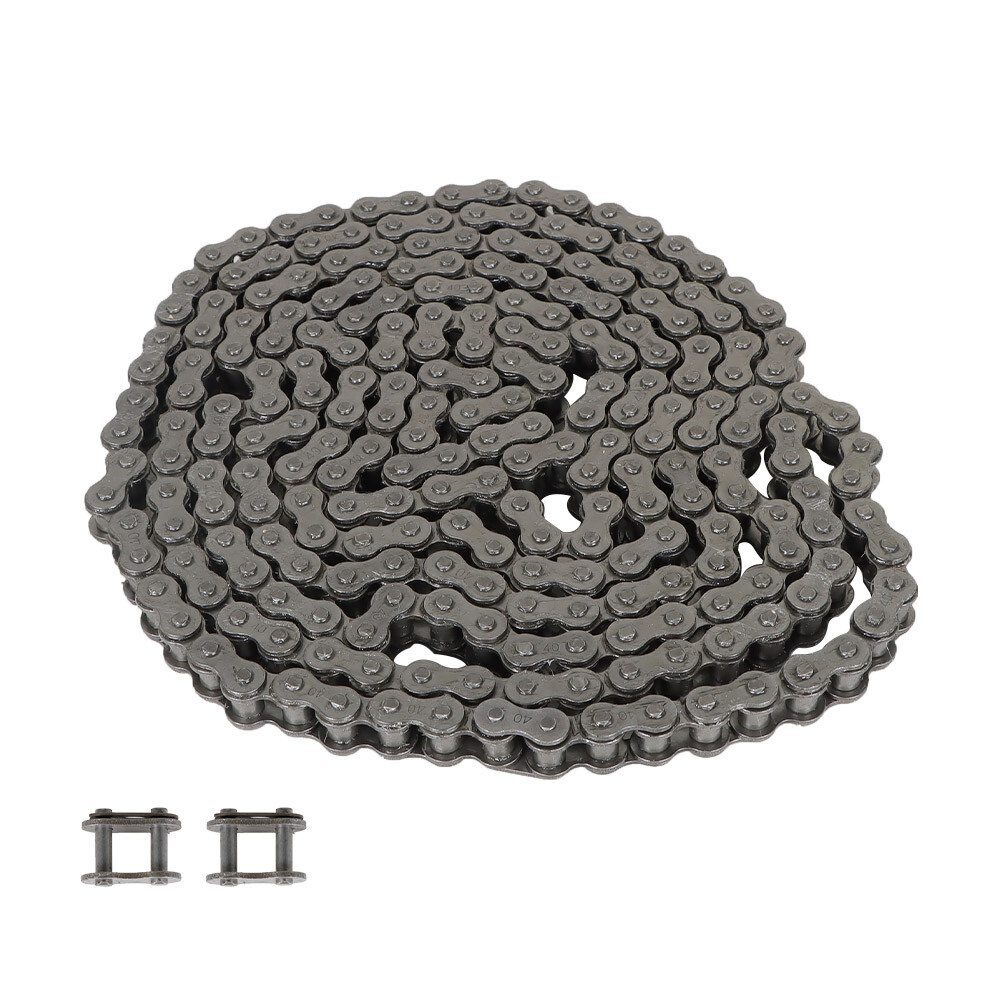Roller Chain #40 10 Feet With 2 Connecting Links Carbon Steel Pitch Size 0.500″