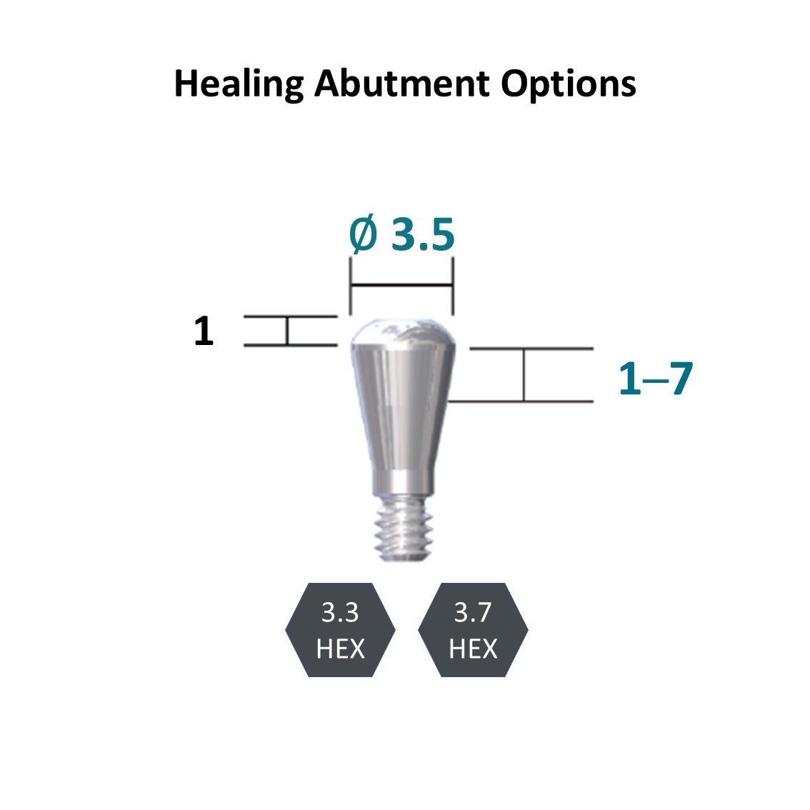 [Bone Level Tapered] Healing Abutment Int Hex 2.1/2.5mm for Hiossen/Korea Made
