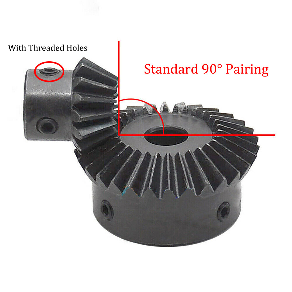 1.5 Mod Bevel Gear 1:2 15/30 Teeth Transmission Gears Bore 5-15mm 90° 45# Steel