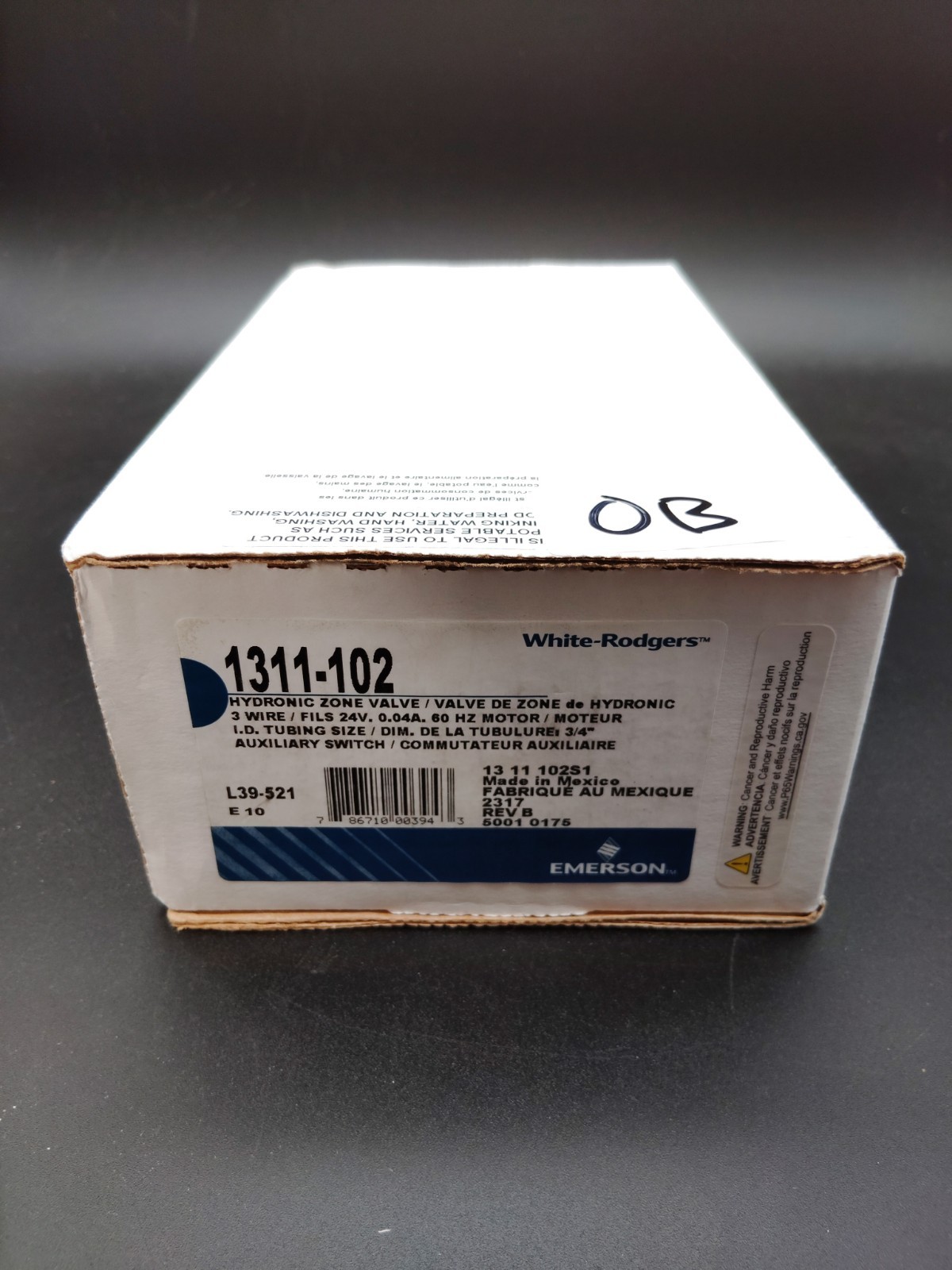 White-Rodgers Emerson 1311-102 Hydronic Zone Water Valve 3/4″ OEM New