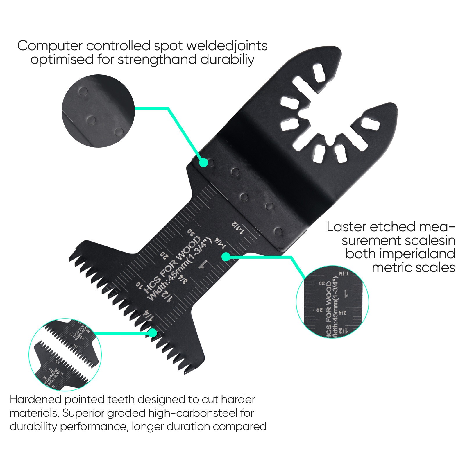230PC Oscillating Saw Blades Multi Tool Cutter Metal Steel Carbon Wood Sandpaper