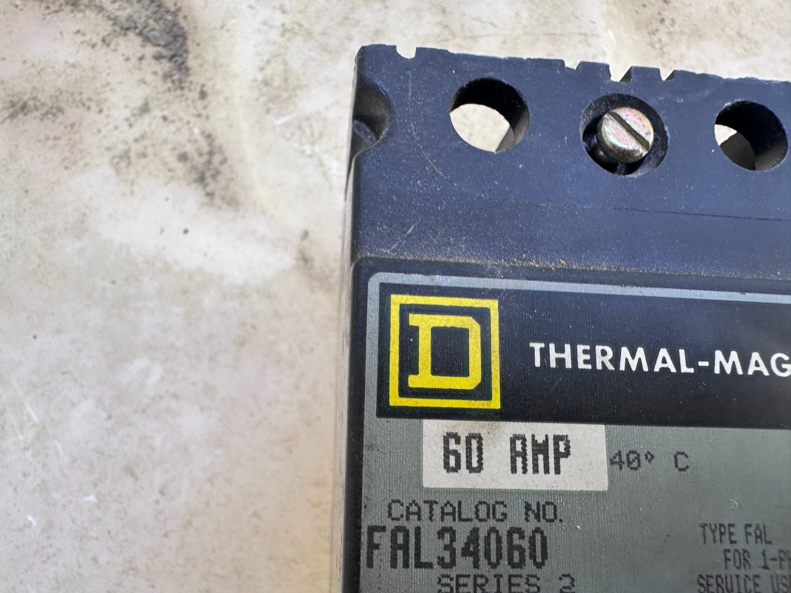 SQUARE D Thermal Magnetic Circuit Breaker FAL34060 60 Amp