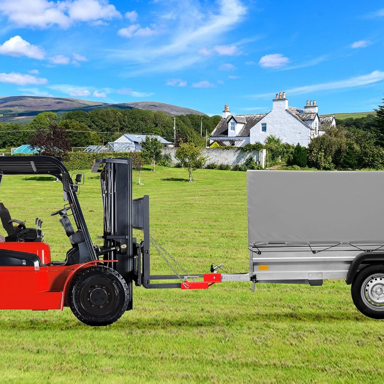 Red Forklift Trailer Hitch Attachment 2″ Receiver Adapter*-