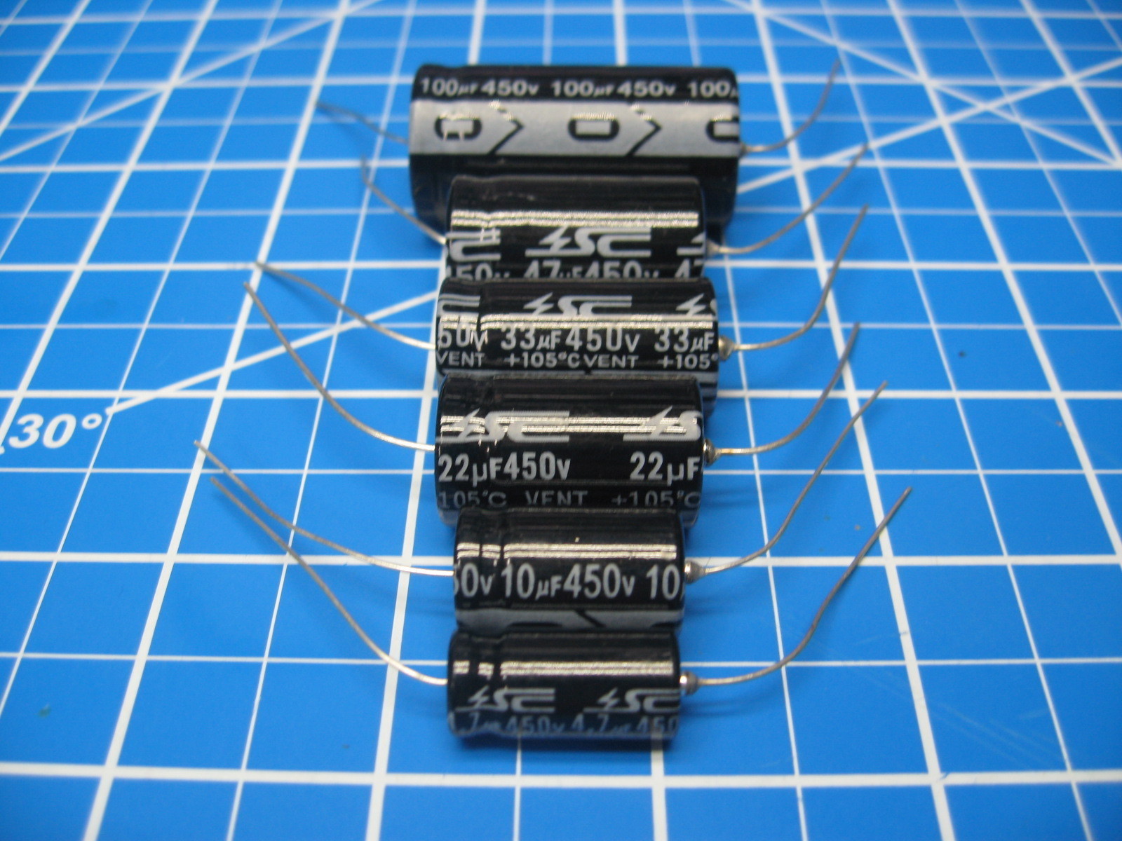 SC – GHA Series – Axial Electrolytic Cap Sampler – 450V – 6 Values – 6 pcs