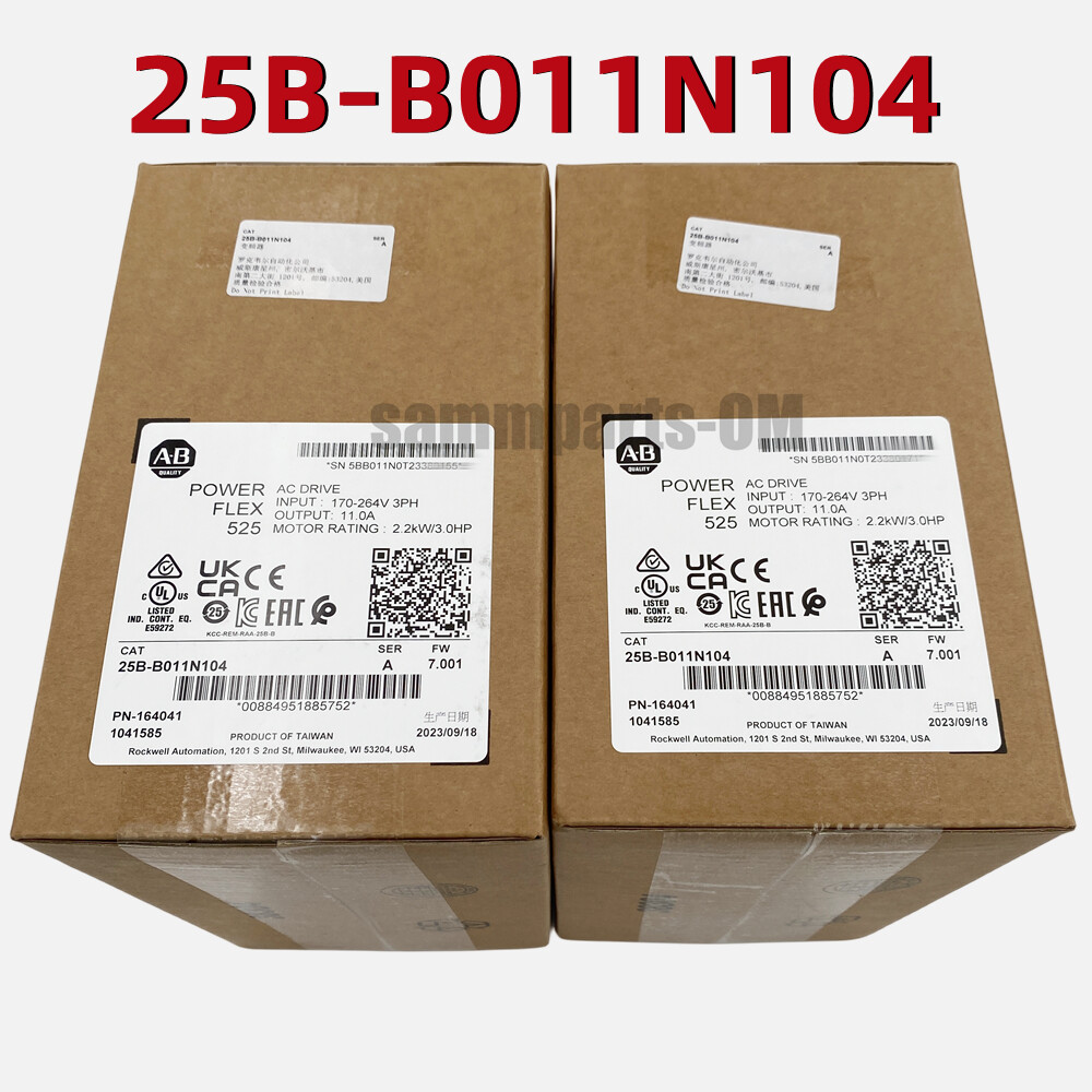 Allen-Bradley 25B-B011N104 Ser A PowerFlex 525 AC Drive 3HP 2023 New Sealed TX