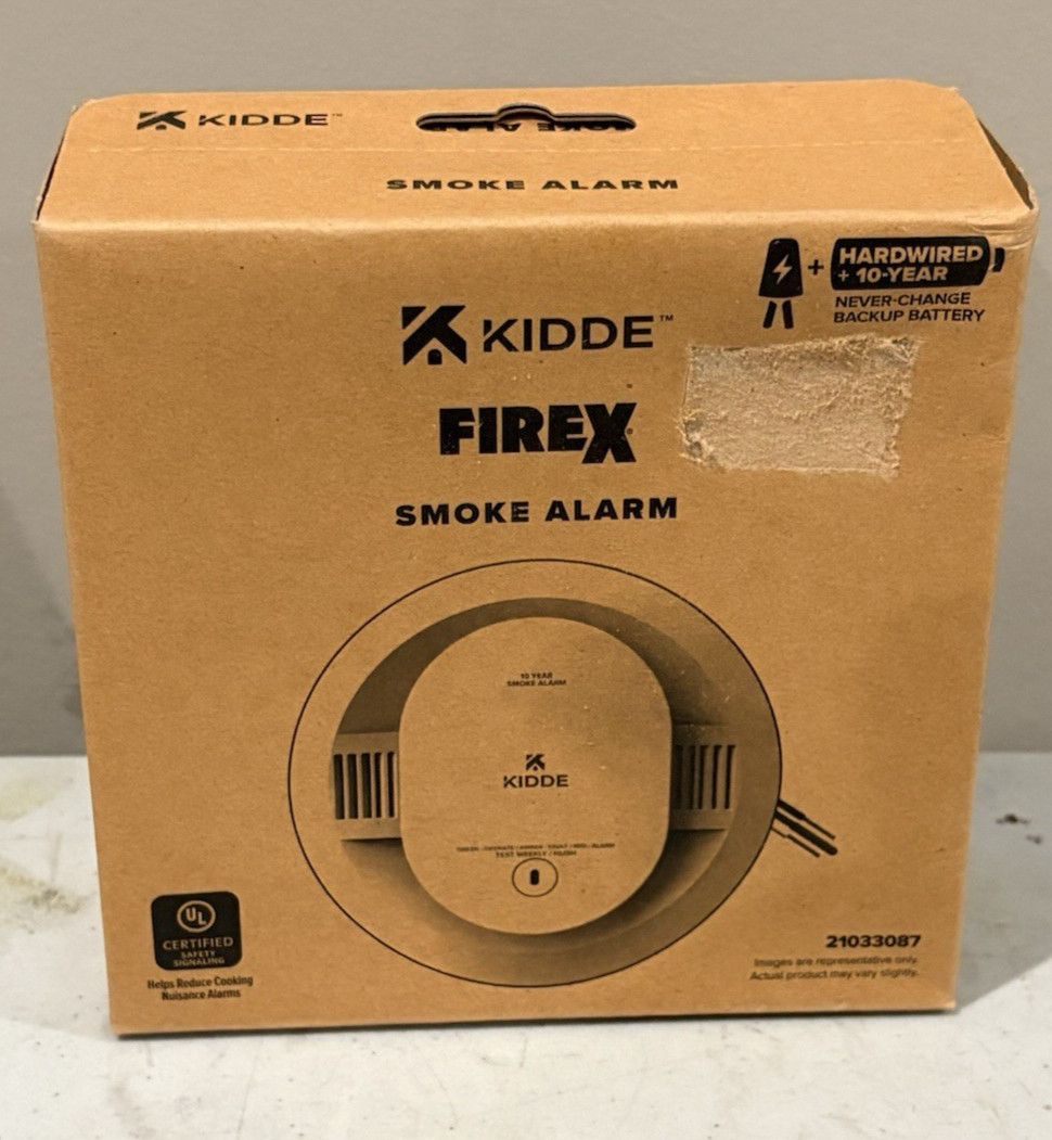 Kidde Firex SMAC10YFEX 21033087 Smoke Alarm, Hardwired W/ 10-Year Backup Battery