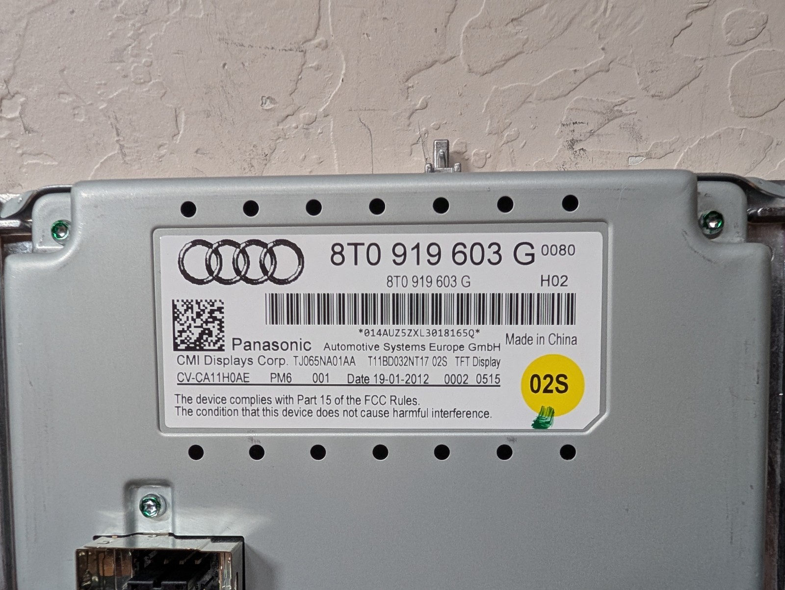 OEM AUDI Radio Info Display for A4, A5, Q5 8T0919603G TESTED!