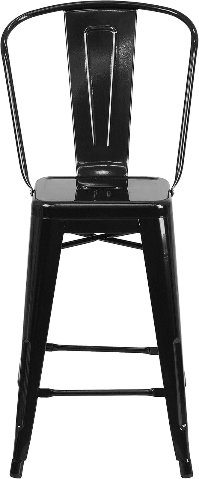 Flash Furniture Commercial Grade 24″ High Black Metal Indoor-Outdoor Counter Hei