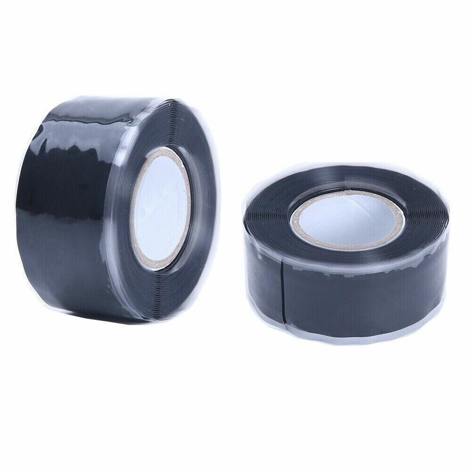 4pcs Black Rubber Silicone Repair Waterproof Adhesive Tape Rescue Self Fusing