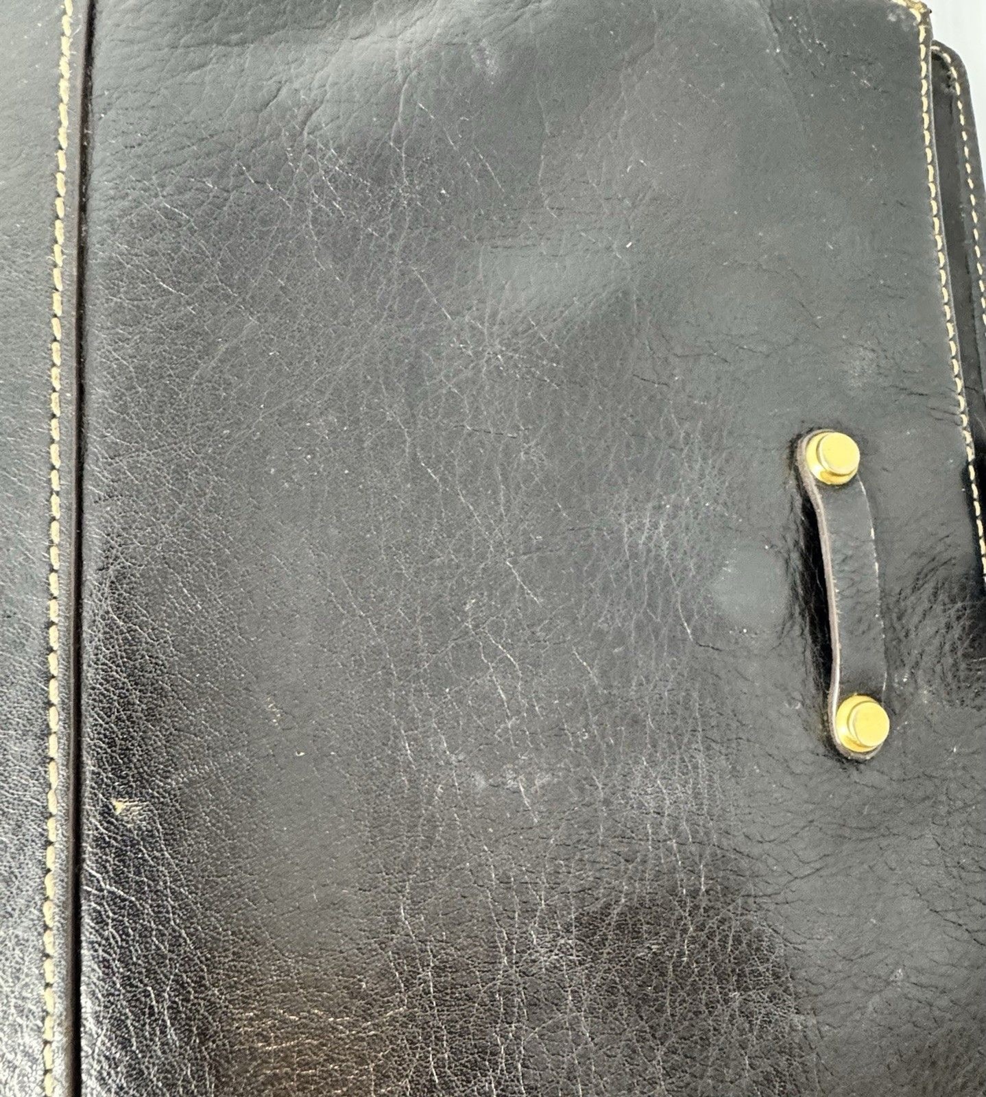 Franklin Covey Leather Planner Classic ORIGINAL Vintage Aurora Collages Black