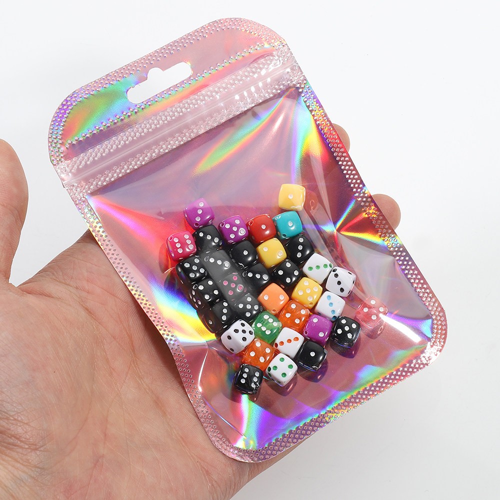 50pcs Laser Printed Bags Transparent Self-Sealing Bag Jewelry Beads Storage bags