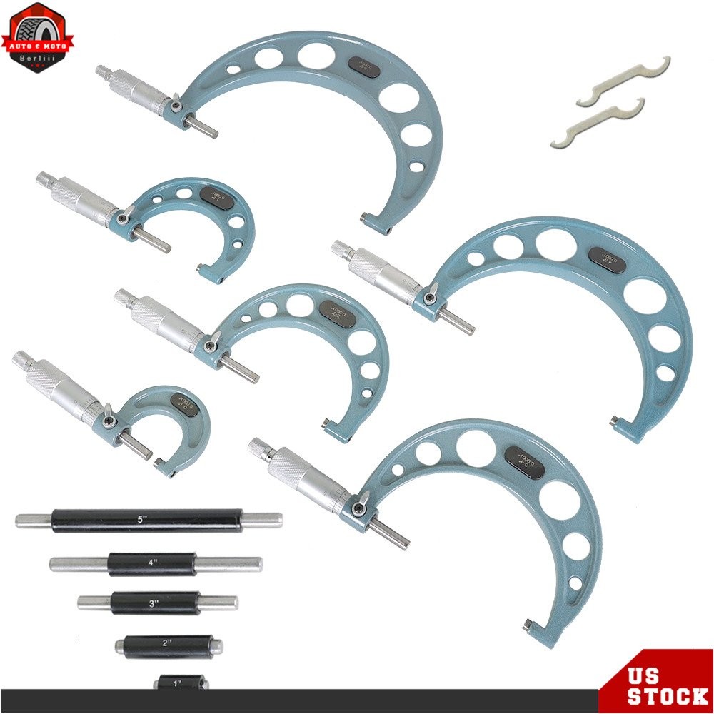 0.0001″ Precision Outside Micrometer 6Pcs Set 0-6″ Carbide Standards Set
