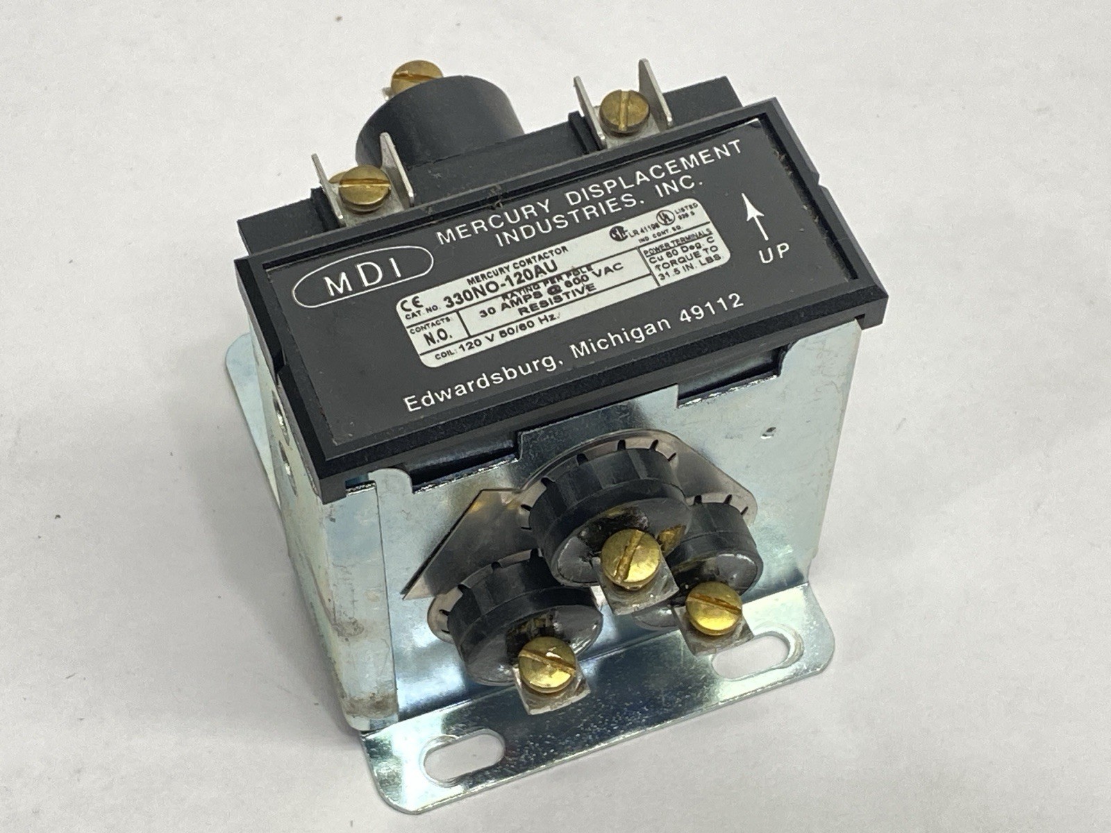 MDI 330NO-120AU Displacement Relay Contactor 120V Coil 30A 600VAC