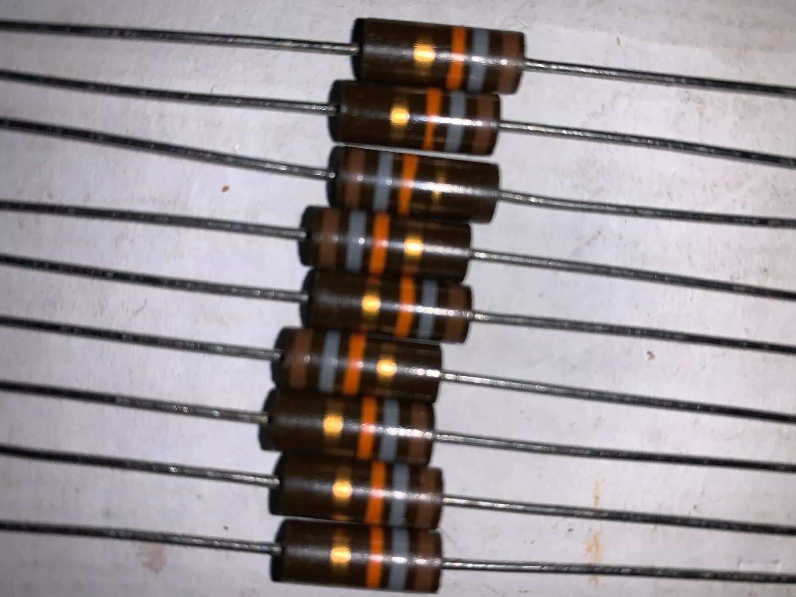 10 Lot Of Vintage RC-32GF Carbon Composition Resistors 18,000 Ohm 1 watt New