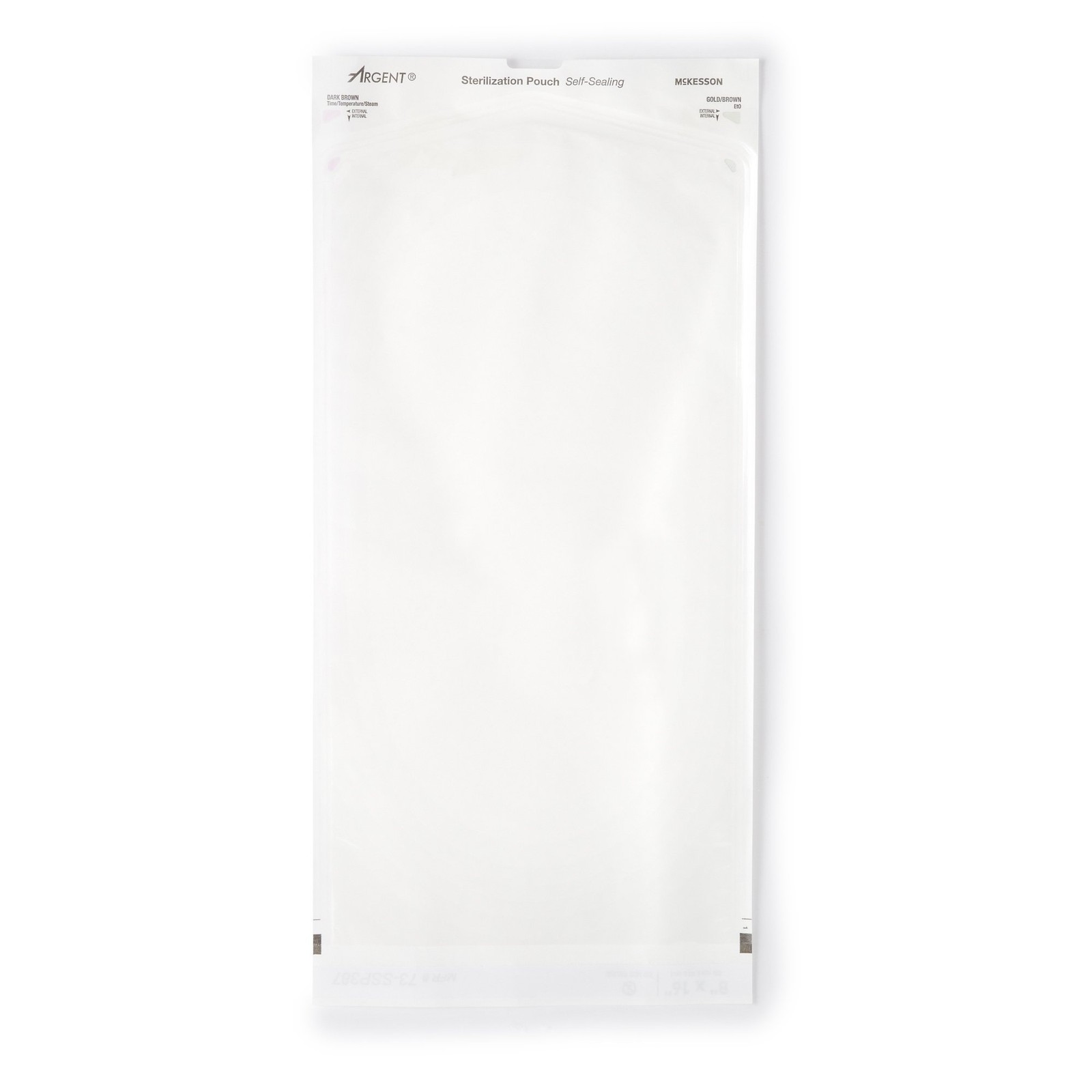 McKesson Argent Sure-Check Sterilization Pouch Transparent Blue 8 x 16″ Self