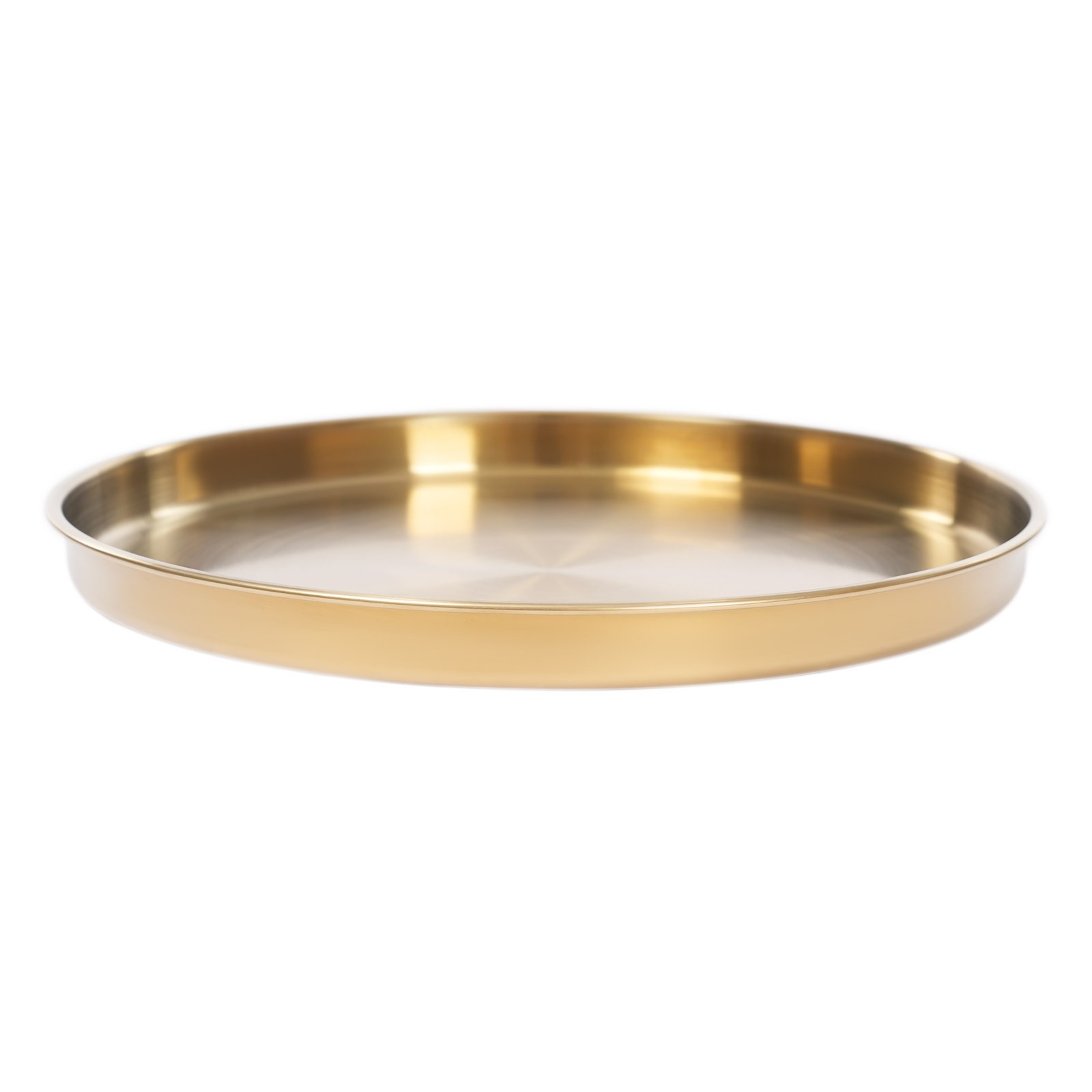 6Pcs Round Serving Trays Stainless Steel Table Tray Gold Decorative Tray