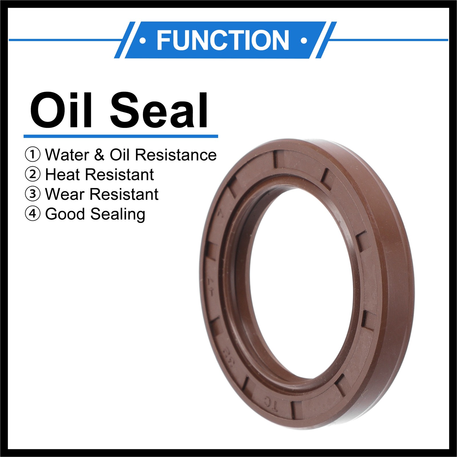 Oil Seal Seal Ring Rotary Shaft Seal FKM Rubber 32x47x7mm Brown 2Pcs