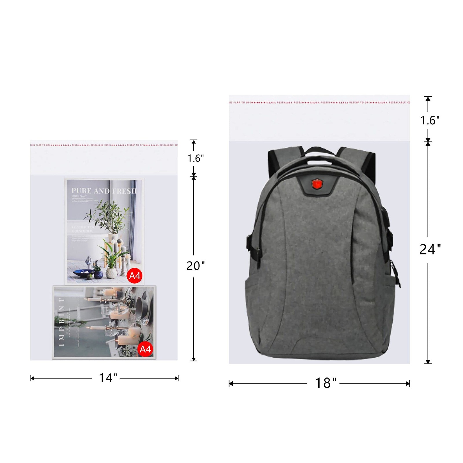 18X24 Clear Cellophane Bags 100Pcs Large Self Sealing Cello Bags Self Adhesive P