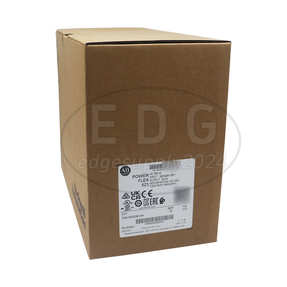 Sealed New Allen Bradley 25A-D030N104 PowerFlex 523 15kW (20Hp) AC Drive