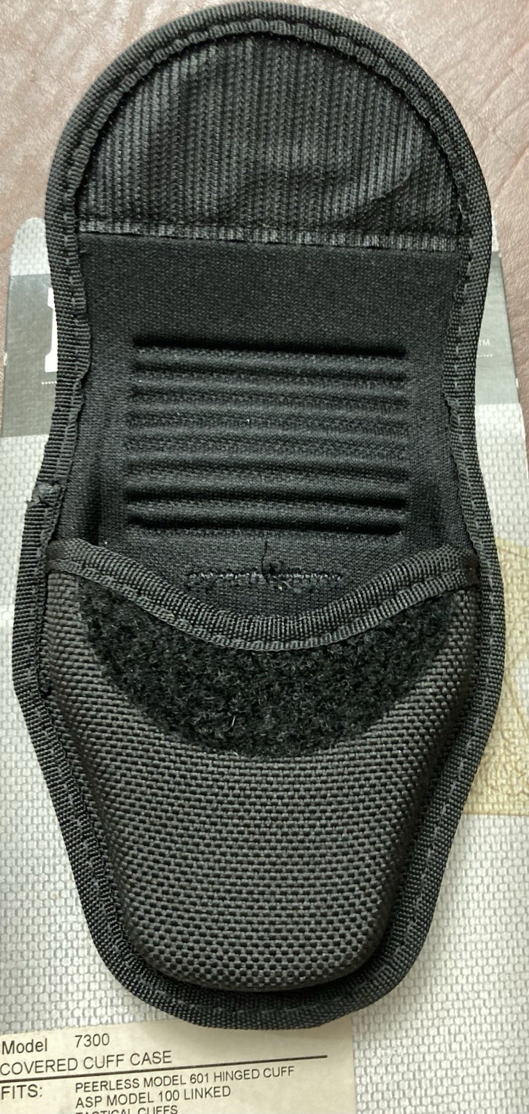 Bianchi AccuMold 7300 Covered Handcuff Case Black Hook & Loop MPN 23012