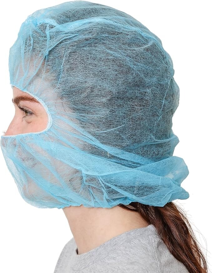 Blue Disposable Non-Woven Hoods (1000 pcs/Case) – Latex-Free Multi-Purpose Cover