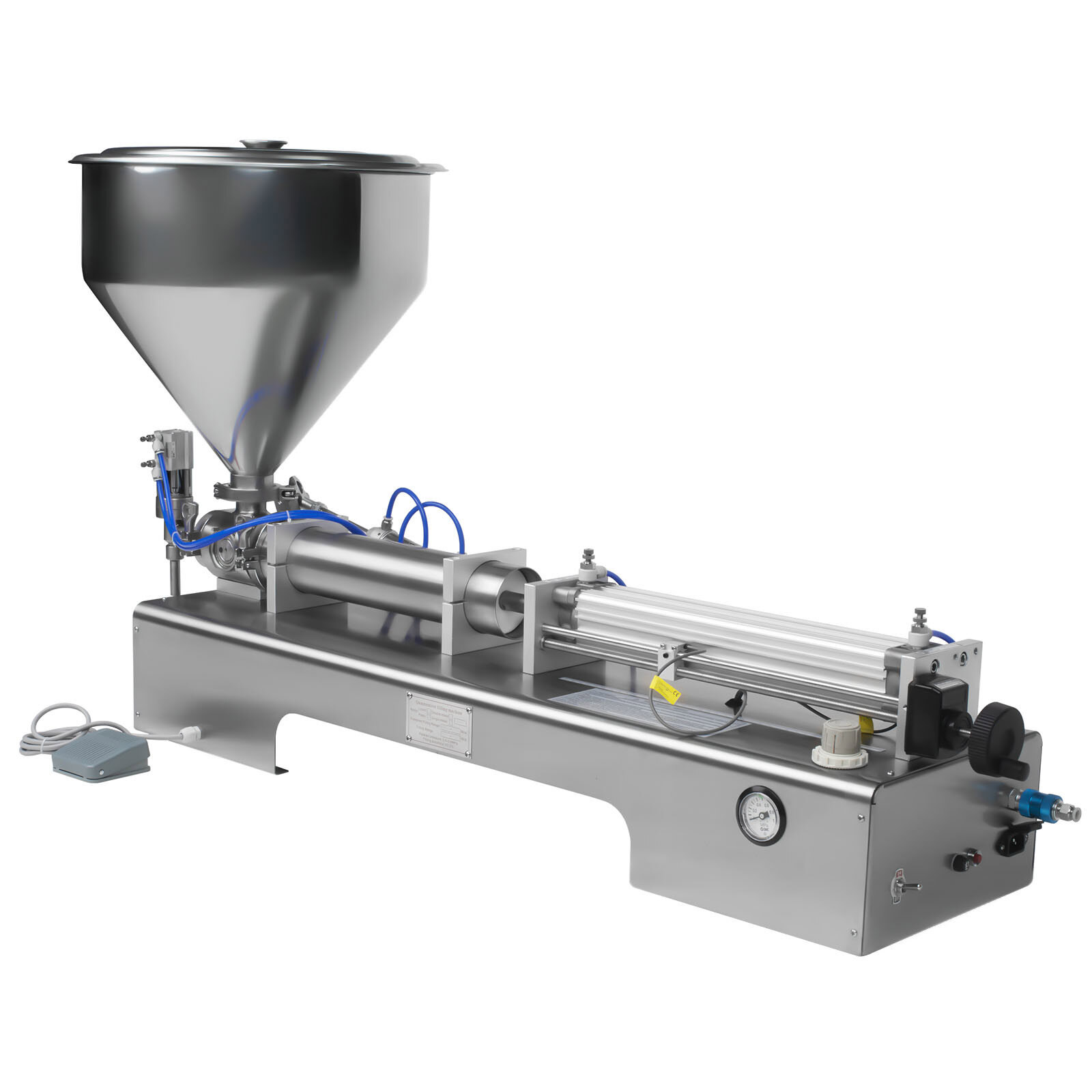 100-600ml Pneumatic Liquid Paste Filling Machine Piston Bottle Filler 40L Hopper