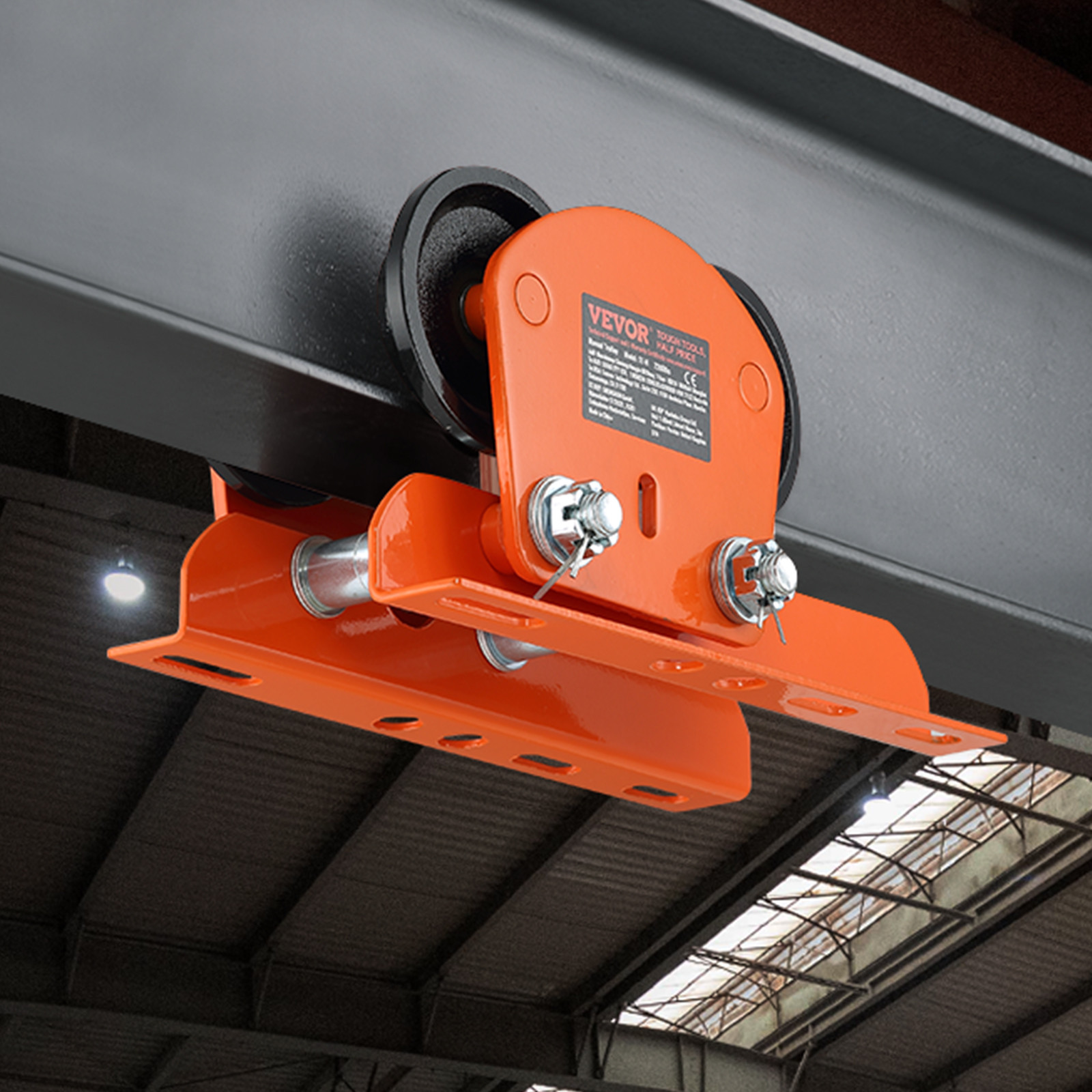 VEVOR Electric Hoist Manual Trolley 1100 lbs/0.5T 2.36″-4.72″ I-Beam Adjustable