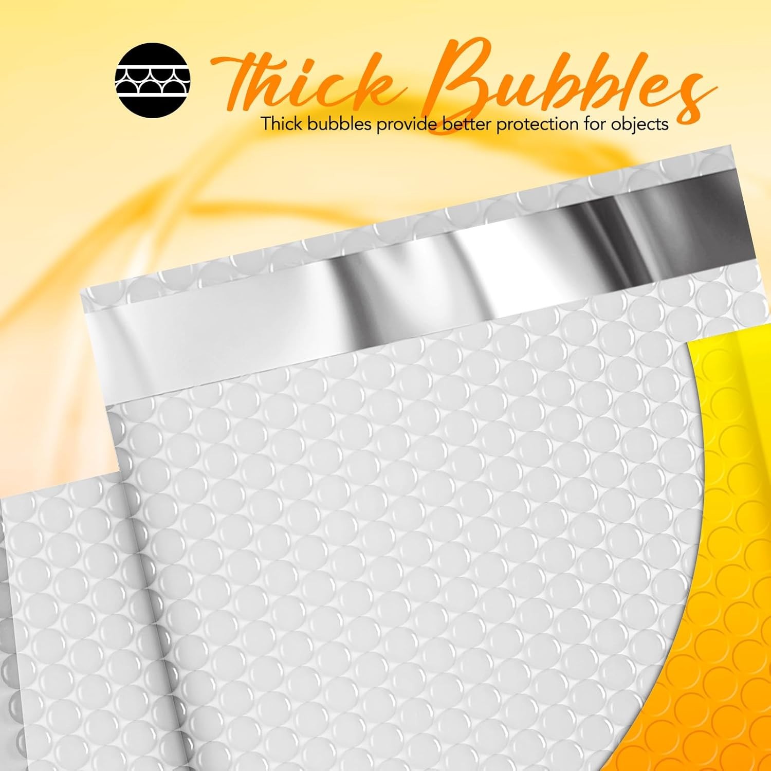 500 #0 Extra Wide 6×10 Yellow Orange Poly Bubble Envelopes Shipping Mailers