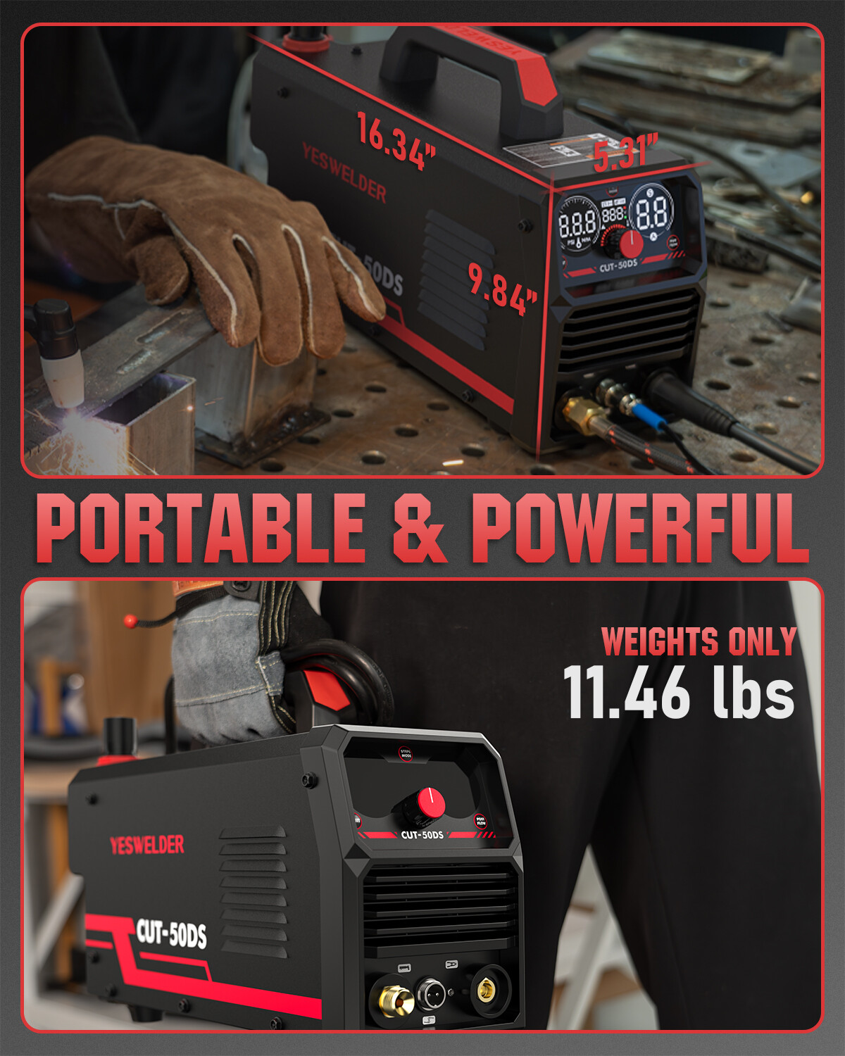 50Amp Air Power 110/220V Dual Voltage IGBT Inverter Plasma Cutting Machine