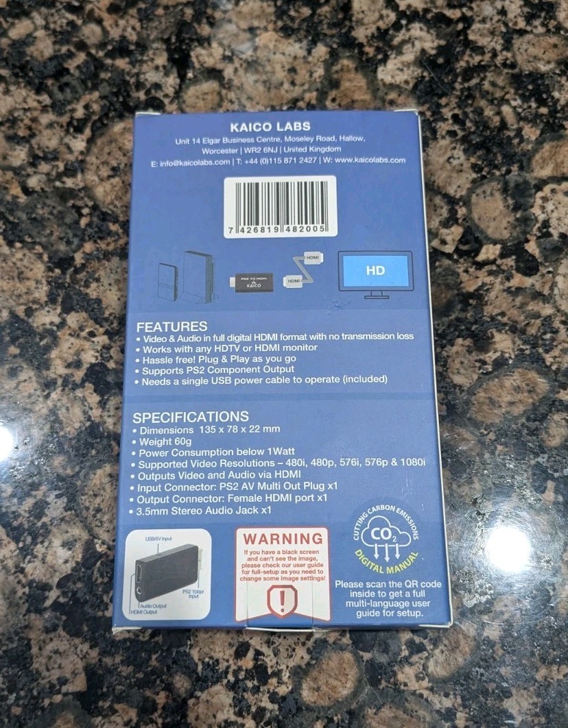 Kaico Edition HDMI Adapter for PlayStation 2 – PS2 to HDMI Converter – NIB