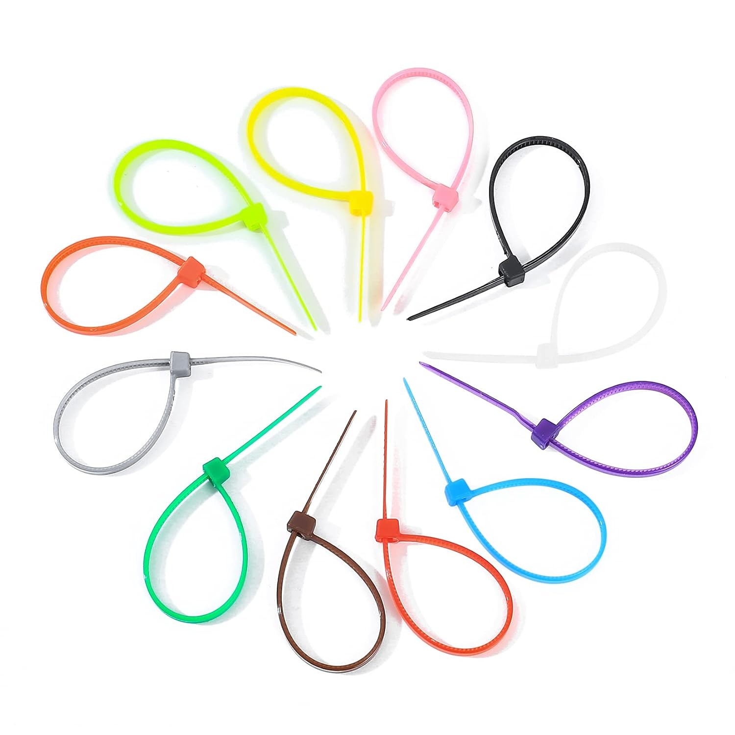 1200 Pcs Mixed Colored Zip Ties, 4 Inch Multicolor Self-Locking Nylon Cable Zip