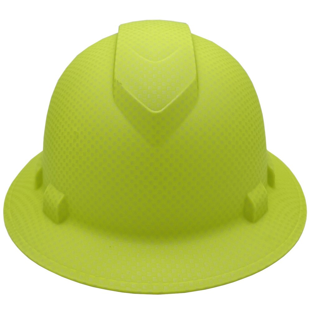 Pyramex Ridgeline Full Brim Hard Hat with 6 pt suspension – Matte Lime Graphite