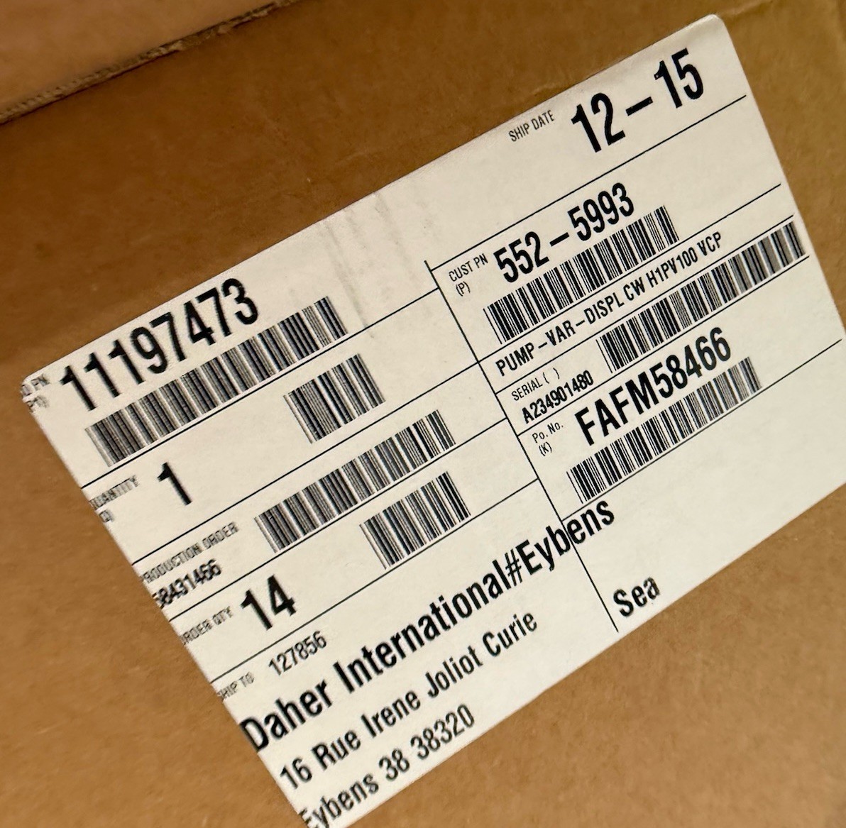 Genuine OEM Caterpillar 552-5993 PUMP GP-PS For D6XE D6 Track Type Tractor New