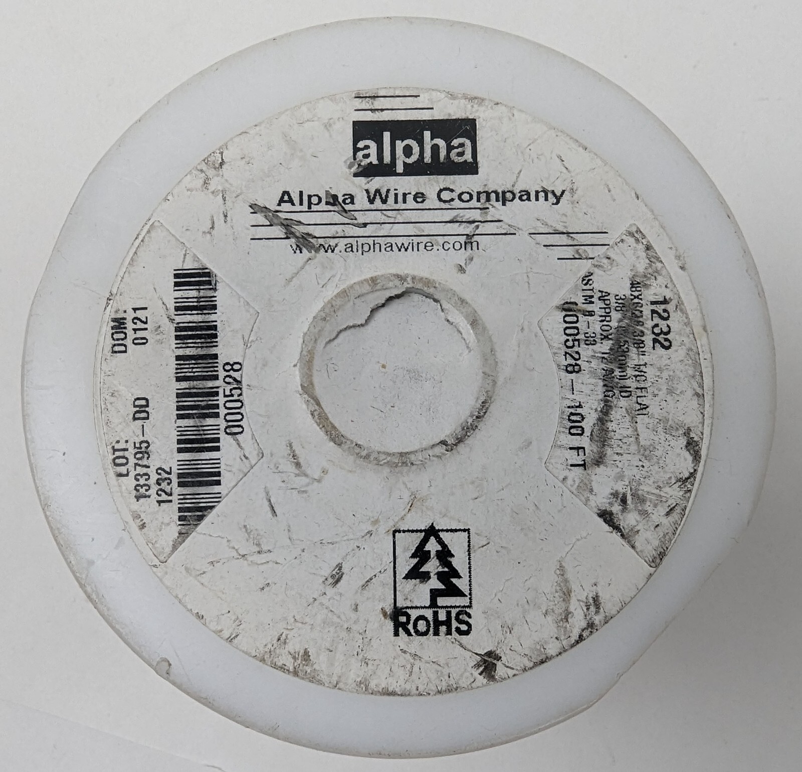 100′ Alpha 1232 SV005 Ground Braid Equivalent 12AWG Tinned Copper .375″ Wide NEW