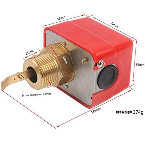PDT R3/4 HFS20 Water Flow Switch, 15A 250V IP54 Automatic Paddle Type Target …
