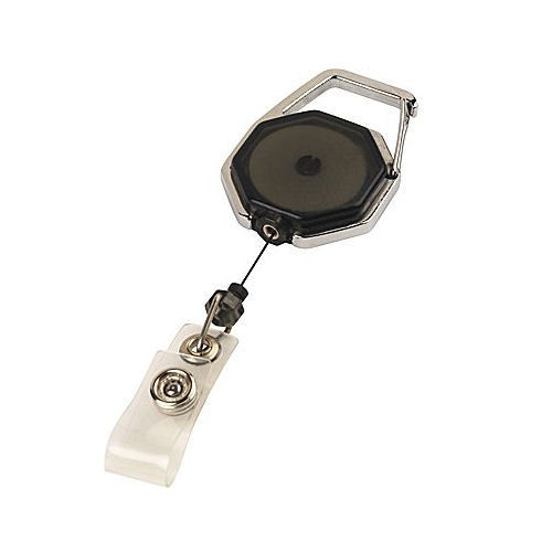 Carabiner Name Badge Reel Clips, Smoke 10/Pk (41792)