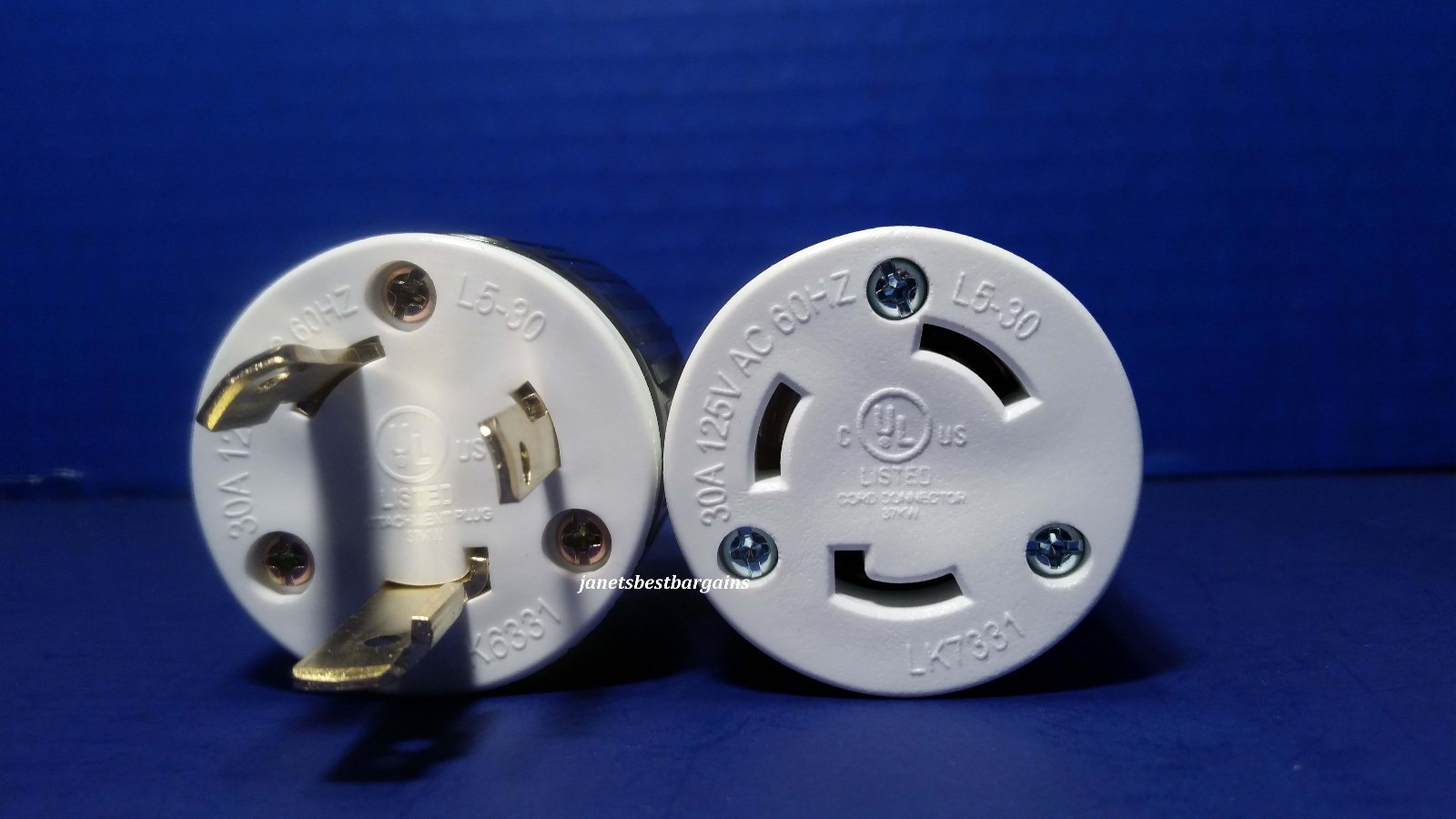30 Amp 125 Volt Male Female Twist Lock 3 Wire Power Cord Plug Nema L5-30P L5-30R