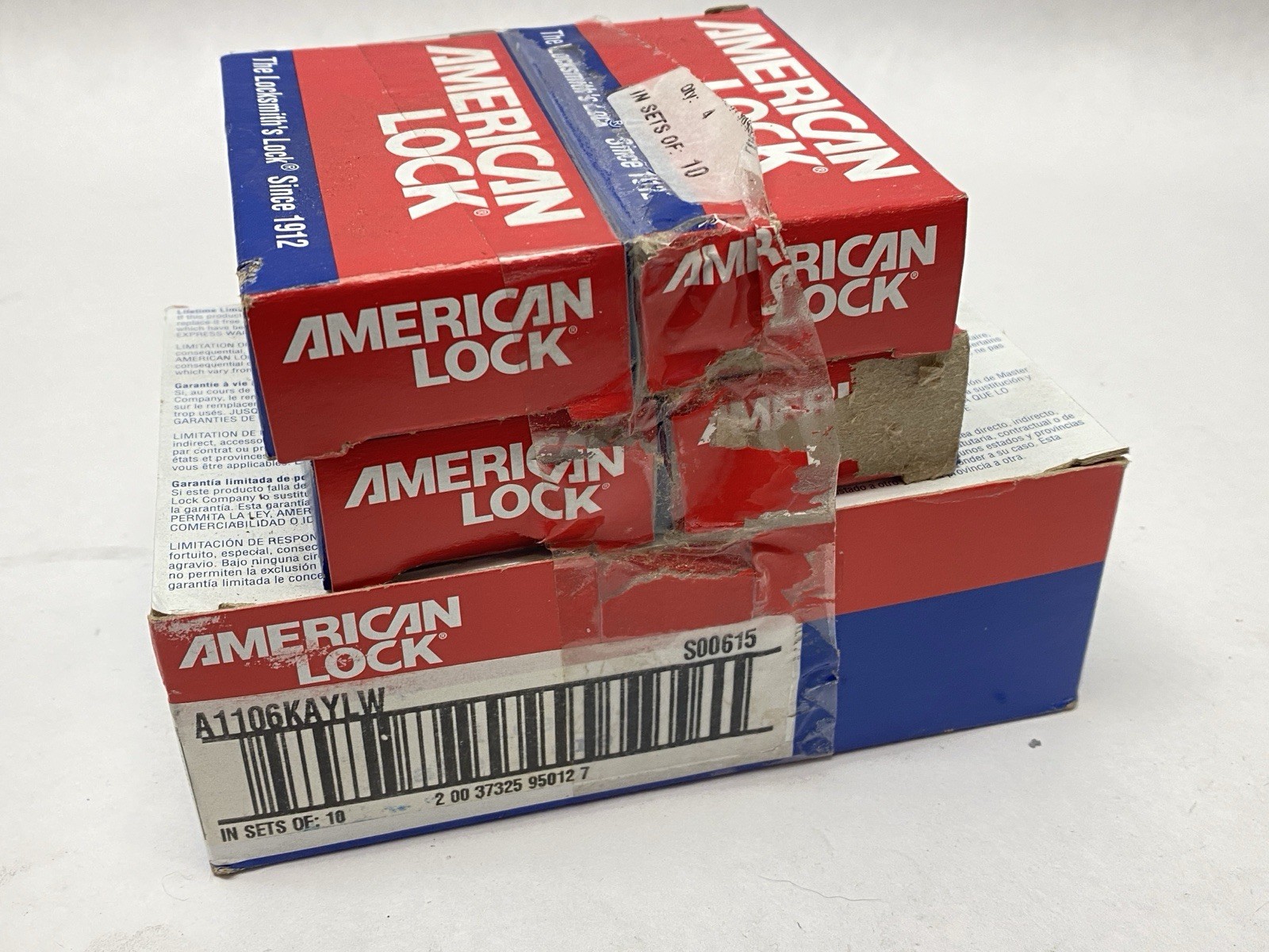 American Lock A1106KAYLW Lockout Padlock Yellow Key S00615 LOT OF 10