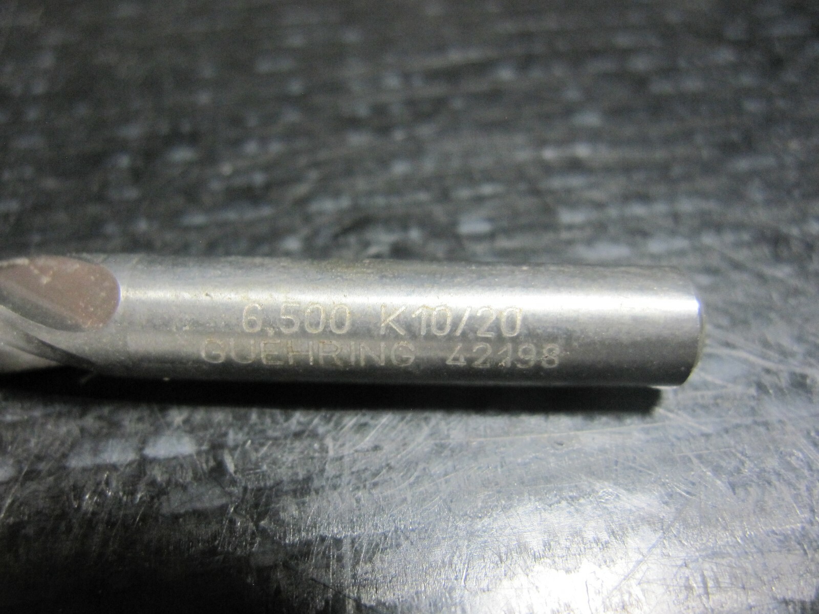 2 used Guhring 6.500mm 3fl 3 flute carbide drill