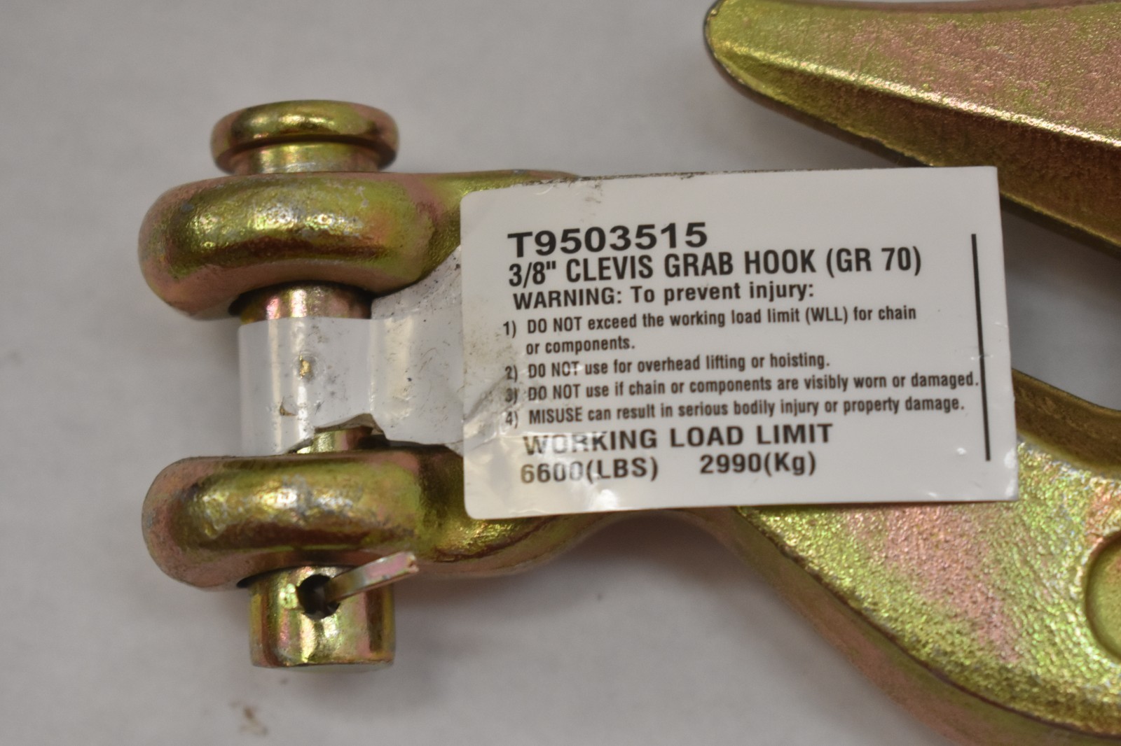 Campbell 3/8″ Clevis Grab Hook GR 70 Heavy Duty Chain Hook Set of 3 T9503515