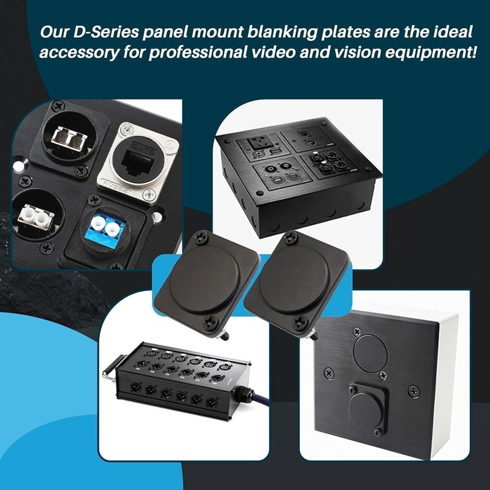 10x Panel Mount Blank Plate D-Series Metal Rack for Chassis XLR connectors C638